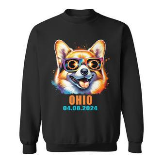 Ohio Total Solar Eclipse 2024 Corgi Dog Eclipse Glasses Sweatshirt - Monsterry AU