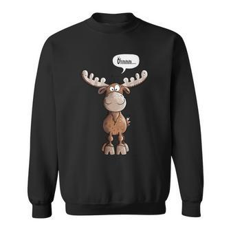 Öhmmm Elk I Deer Reindeer Animal Print Animal Motif Sweatshirt - Seseable