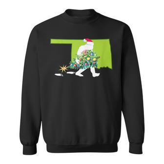 Oklahoma Bigfoot State Christmas Tree T Sweatshirt - Monsterry UK