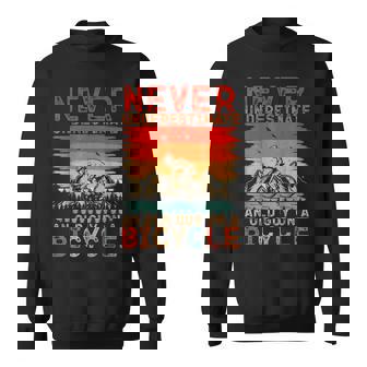 An Old Guy On A Bicycle Cycling Sweatshirt - Thegiftio