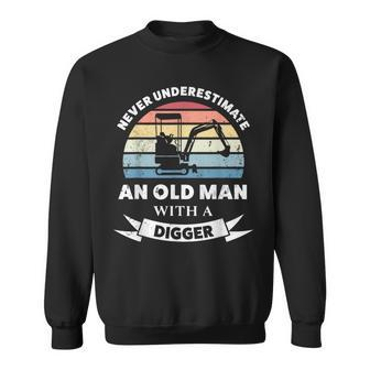 Old Man With A Digger Dad Sweatshirt - Thegiftio UK