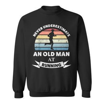 Old Man At Running Runner Dad Sweatshirt - Thegiftio UK