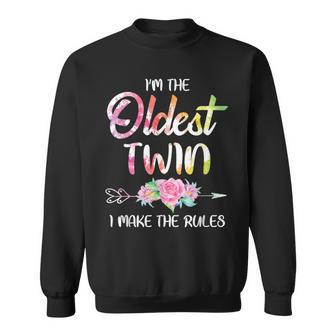 Oldest Twin Sibling Birthday Twins Matching Sweatshirt - Monsterry UK