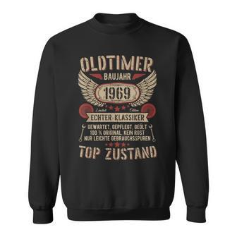 Oldtimer Baujahr 1969 Geboren Vintage Birthday Retro Black S Sweatshirt - Seseable