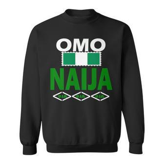 Omo Naija With Nigeria Flag In Heart- 9Ja- Nigerian Sweatshirt - Monsterry AU