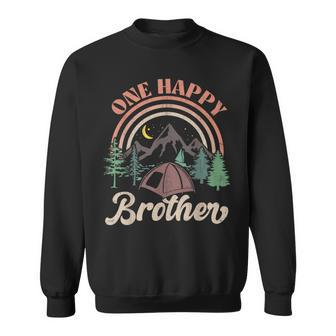 One Happy Brother Happy Camper Family First Birthday Party Sweatshirt - Seseable