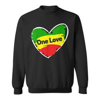 One Love Heart Jamaican Flag Sweatshirt - Monsterry AU