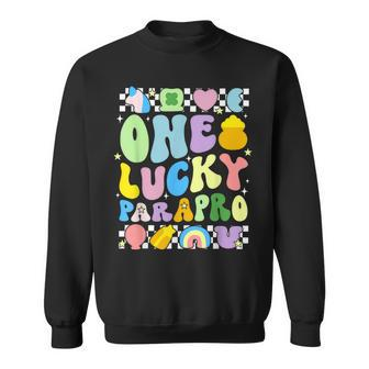 One Lucky Parapro St Patrick's Day Paraprofessional Groovy Sweatshirt - Seseable