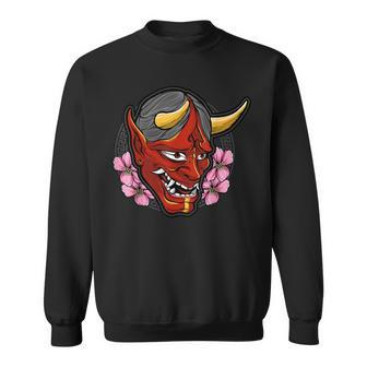 Oni Mask Japanese Demon Face Devil Ronin Sweatshirt - Monsterry AU