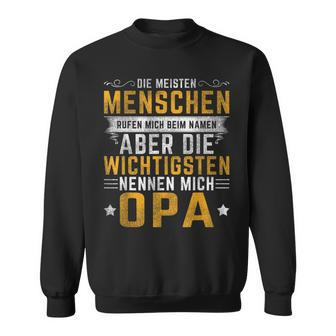Opa Genannt Sweatshirt, Spruch für Großväter, Herren Schwarz S - Seseable