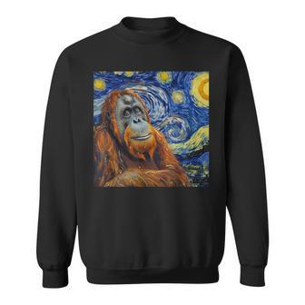 Orangutan Monkey Van Gogh Style Starry Night Sweatshirt - Thegiftio UK