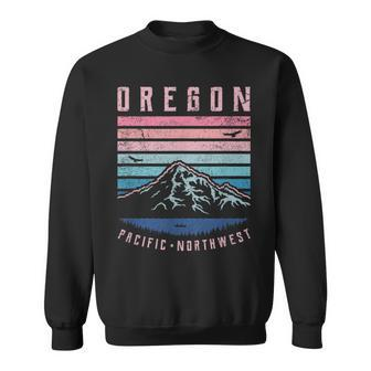 Oregon Retro Mountains Vintage Portland Home State Mountain Sweatshirt - Monsterry