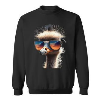 Ostrich Bird Bouquet Large Emu Walking Bird Ich Mag Strauss Sweatshirt - Seseable