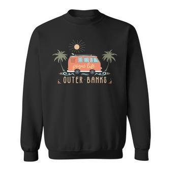 Outer Banks Dreaming Surfer Van Pogue Life Beach Palm Trees Sweatshirt | Mazezy