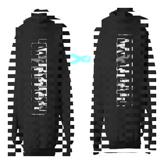 Ovarian Cancer Warrior Military-Style Awareness Ribbon Sweatshirt - Monsterry