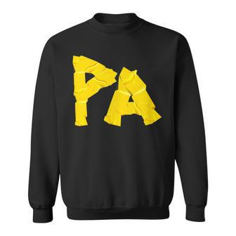 Pa Papa Fathers Day Dad Tape Style Sweatshirt - Seseable