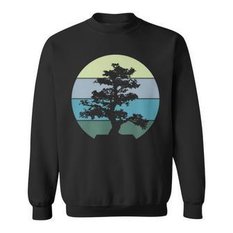 Pacific Ocean Beach Bonsai Tree Sun Retro Vintage Sweatshirt - Monsterry CA