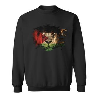 Palestine Flag And African Lion Picture Palestinian Pride Sweatshirt - Thegiftio UK