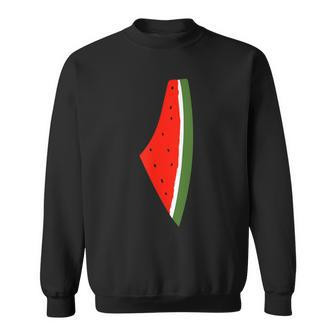 Palestine Watermelon Watermelon Palestine Map Sweatshirt | Mazezy