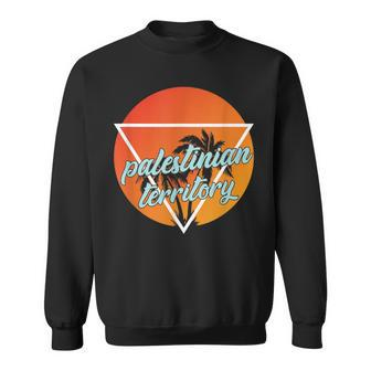 Palestinian Territory Sun Shaped Triangle With Palmes Sweatshirt - Monsterry