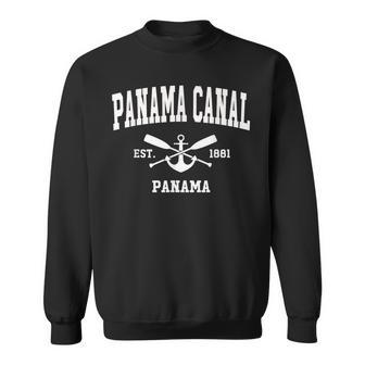 Panama Canal Vintage Crossed Oars & Boat Anchor Sports Sweatshirt - Monsterry CA
