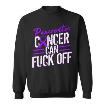Pancreatic Cancer Fuck Off Purple Ribbon Support Sweatshirt - Monsterry