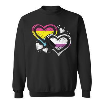 Panromantic Demisexual Color Heart Romantic Lgbtq Pride Sweatshirt - Monsterry DE