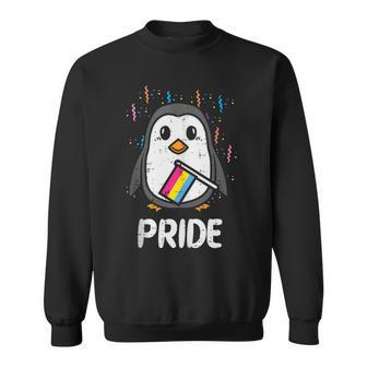 Pansexual Flag Penguin Lgbt Pan Pride Stuff Animal Sweatshirt - Monsterry UK
