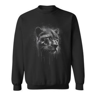 Panther Lover Animal Big Cat Panther Animal Black Sweatshirt - Seseable