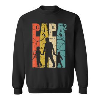 Papa 2 Söhne Dad Hoch 2 Zweifachater Zwillingpapa S Sweatshirt - Geschenkecke