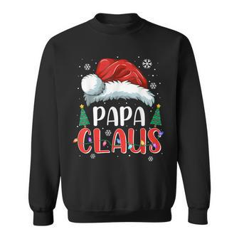 Papa Claus Christmas Lights Pajama Family Matching Sweatshirt - Monsterry