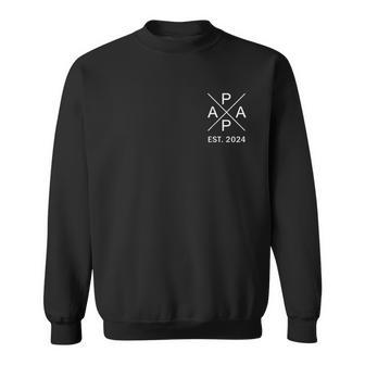 Papa Est 2024 Promoted To Grandpa First Time Fathers Day Men Sweatshirt - Monsterry AU