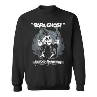Papa Ghost Vintage Cartoon Satanic Symphony Creepy Cute Sweatshirt - Monsterry