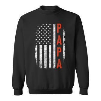 Papa Grandpa Us American Flag For Fathers Day Birthday Sweatshirt - Thegiftio UK