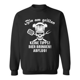 Papa Grillt Bin Am Grillen Grill Professional Sweatshirt - Geschenkecke