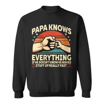 Papa Knows Everything Dad Jokes Father's Day Sweatshirt - Thegiftio UK