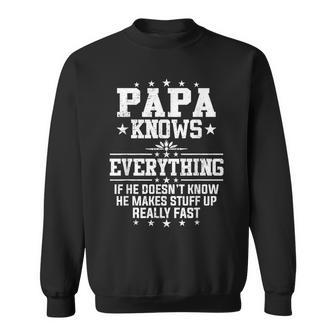 Papa Knows Everything Daddy Father's Day Sweatshirt - Thegiftio UK