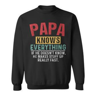 Papa Knows Everything Father's Day Papa Dad Sweatshirt - Thegiftio UK