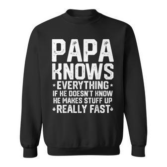 Papa Knows Everythingintage Opa Dad Witzeatertag Sweatshirt - Geschenkecke