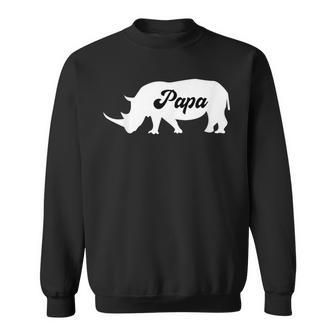 Papa Rhino Dad Rhino Family Matching Sweatshirt - Monsterry