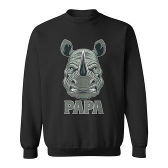 Papa Rhino Rhinoceros Fathers Day Grandpa For Men Sweatshirt - Monsterry AU