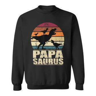 Papasaurus T Rex Dinosaur Triplet Dino Daddy Papa Saurus Sweatshirt - Monsterry UK