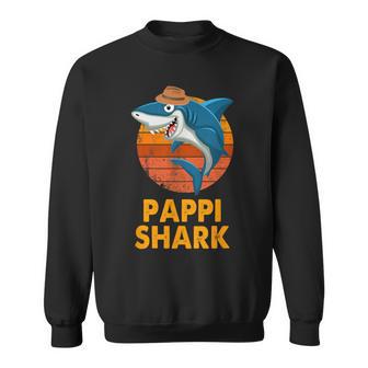 Pappi Shark Vintage Papa Grandpa Father's Day Sweatshirt - Monsterry CA