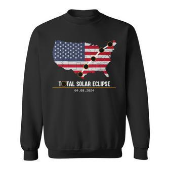 Path Of Totality America Eclipse Usa Map Total Solar 2024 Sweatshirt - Thegiftio UK