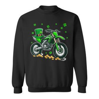 Patrick's Day Dirt Bike Shamrocks Lucky Patrick's Day Coin Sweatshirt - Thegiftio