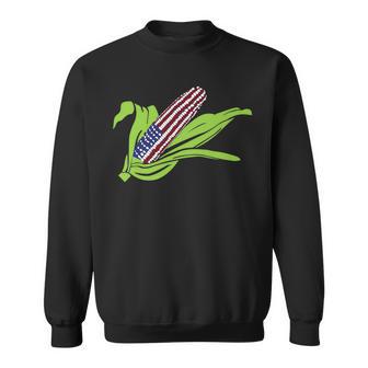 Patriotic American Flag Corn On The Cob Sweatshirt - Monsterry