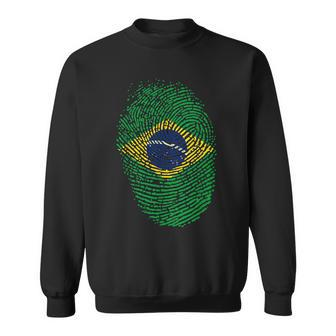 Patriotic Fingerprint Brazil Brazilian Flag Sweatshirt - Monsterry DE