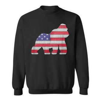 Patriotic Gorilla Love American Flag Vintage Sweatshirt - Monsterry