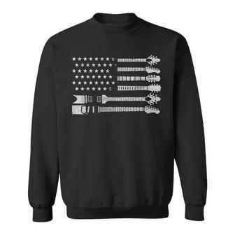 Patriotic Guitar Player American Flag Guitarist Vintage Sweatshirt - Monsterry UK