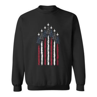 Patriotic Stars Red White Blue Usa Fighter Jets 4Th Of July Sweatshirt - Monsterry